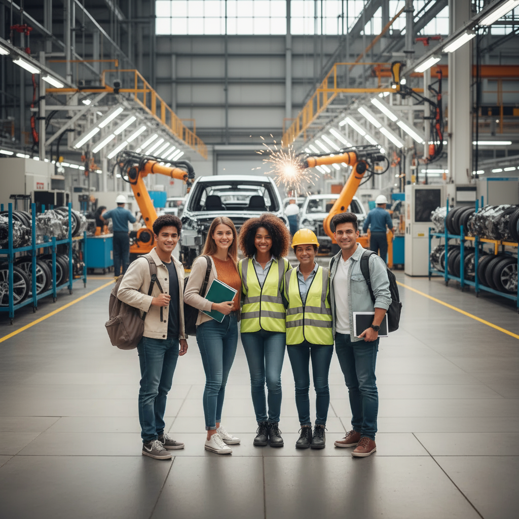 Profesionales trabajando en un proyecto de sustentabilidad industrial